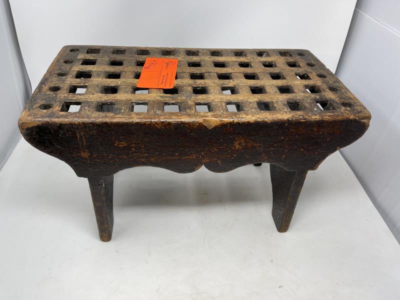 Waffle Top Footstool Waffle top, 10" x 17 1/2" x 9": Waffle top, 10" x 17 1/2" x 9"