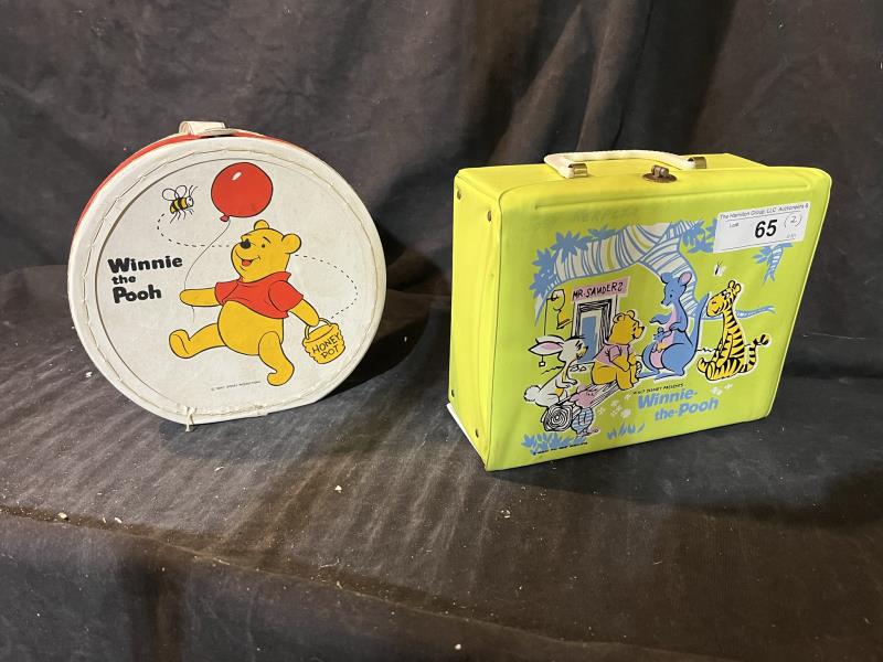 Lot of (2) Winnie The Pooh Plastic Lunchboxes; (1 of 13)