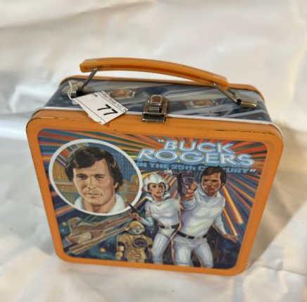 Buck Rogers Metal Lunchbox by Aladdin Industries,: Buck Rogers Metal Lunchbox by Aladdin Industries, Raised Box, 1979, No Thermos, Some Wear