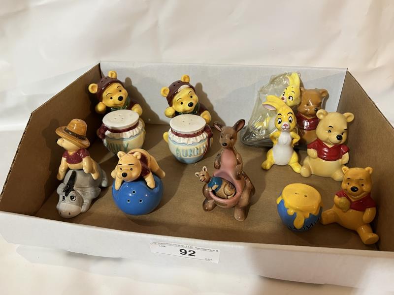 Lot of (8) Sets of Salt & Pepper Shakers; Winnie: Lot of (8) Sets of Salt & Pepper Shakers; Winnie The Pooh