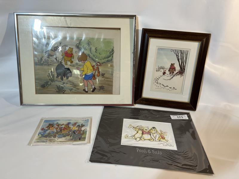 Lot of (4) Winnie The Pooh Pictures: One Pooh & (1 of 18)