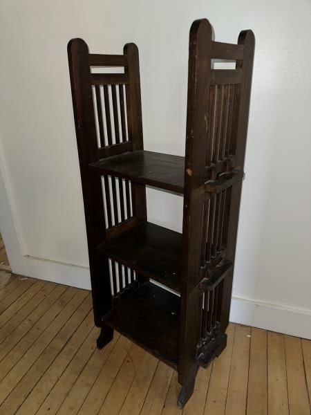 Bookcase, mission, 3 shelf, no maker found. 42"Tx1: Bookcase, mission, 3 shelf, no maker found. 42"Tx18"Wx11"D