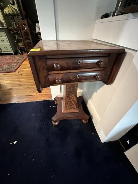 Sewing Stand, Empire, drop leaf, ball feet (1 of 4)