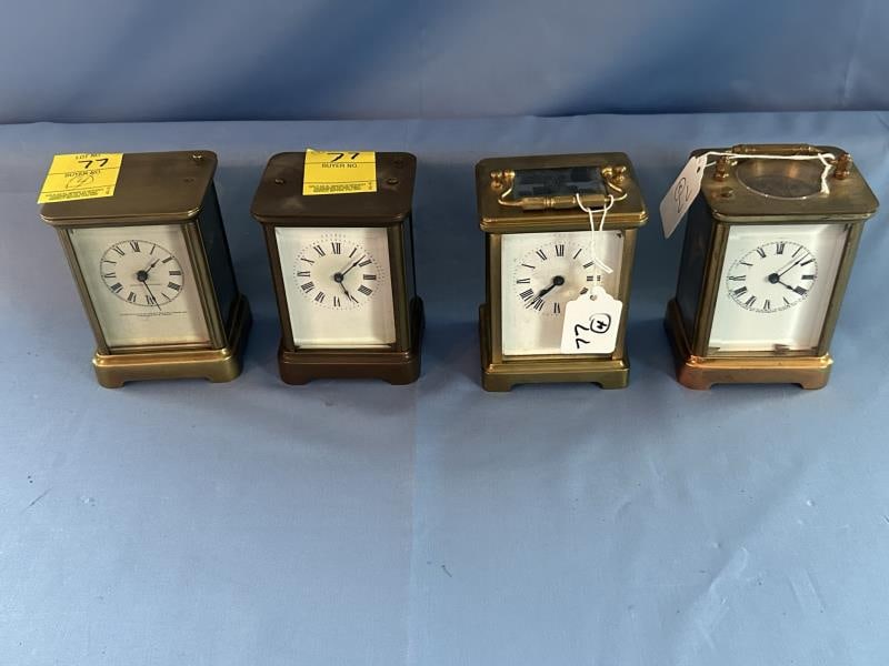 Lot of 4 Carriage Clocks, all approx. 4" tall (1 of 5)