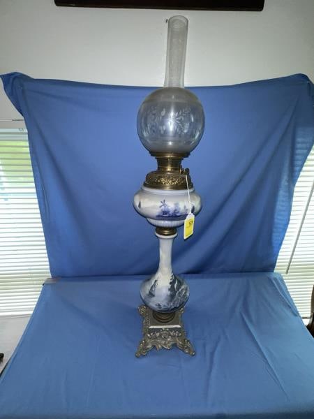 Lamp, Kerosene, Dutch scene, black & white (1 of 5)