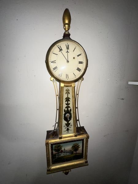 Banjo Clock, reverse painting of George Washington (1 of 9)
