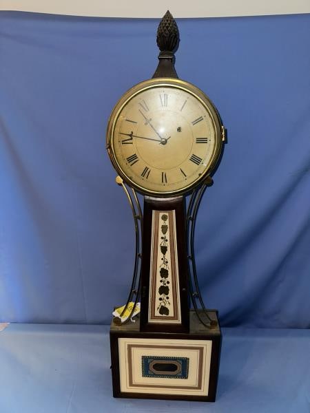 Banjo Clock, decorated glass door - grape leaves (1 of 9)