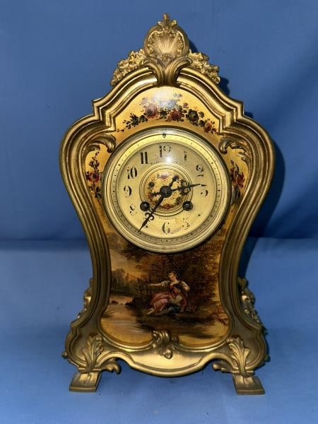 Brass Shelf Clock, French, Tilden Thurber, Philade (1 of 10)