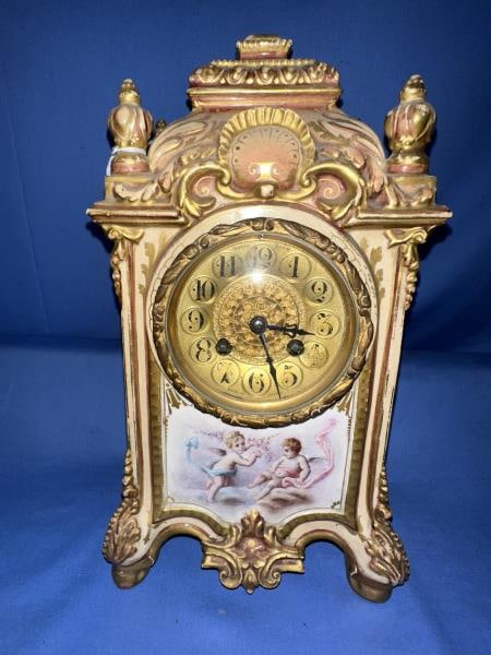 China case Shelf Clock, fancy, Made in France on d (1 of 10)