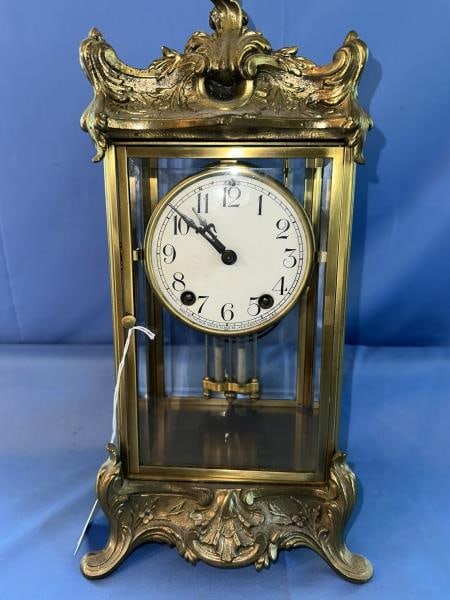 Brass & Beveled Glass Shelf Clock (1 of 6)