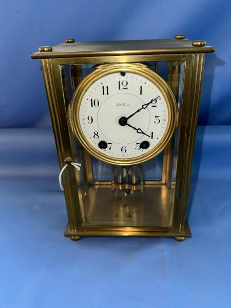 Crystal Regulator Clock, brass & beveled glass (1 of 4)
