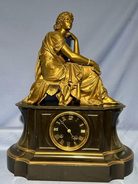 Mantle Clock with Figure of Women rest on top (1 of 11)