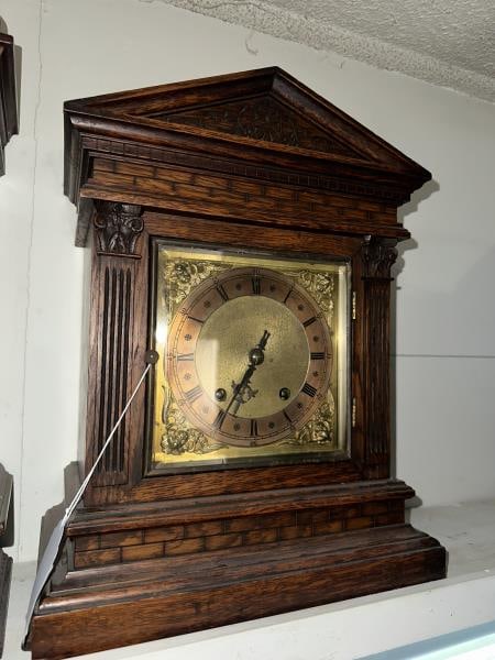 3 Mantle Clocks. (1) Oak Case, applied columns, 16 (1 of 7)