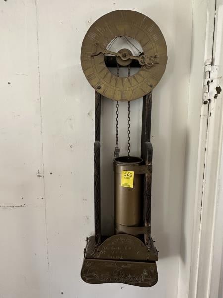 Clock, wall, Salisbury 1697, unusual, brass & wood (1 of 8)