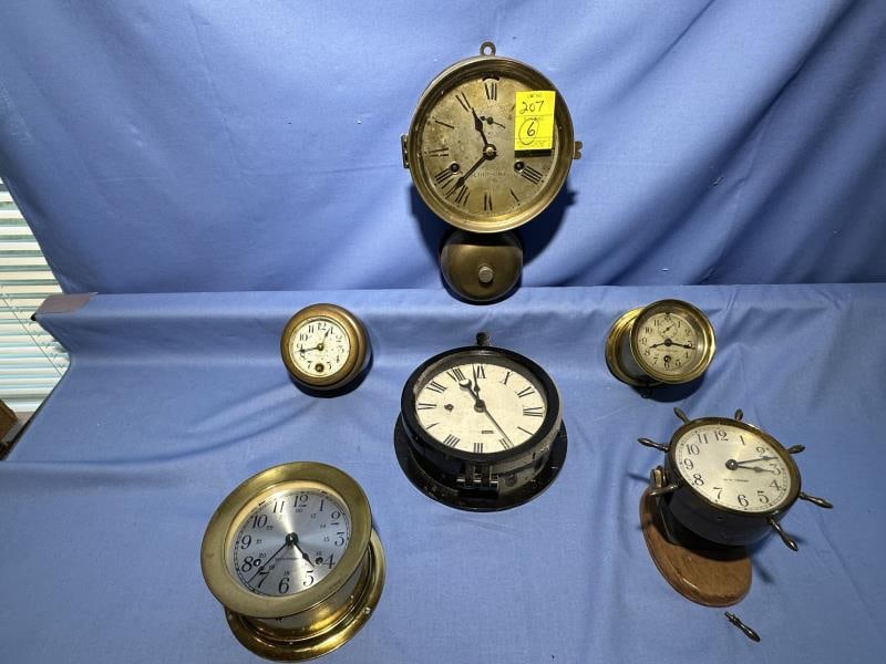 Lot of Assorted Clocks - 6 ship clocks (1 of 6)