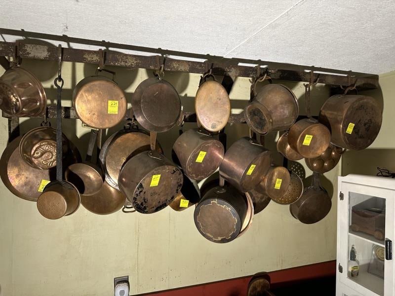 Large lot of Copper Pot & Pans, molds, many dove (1 of 7)