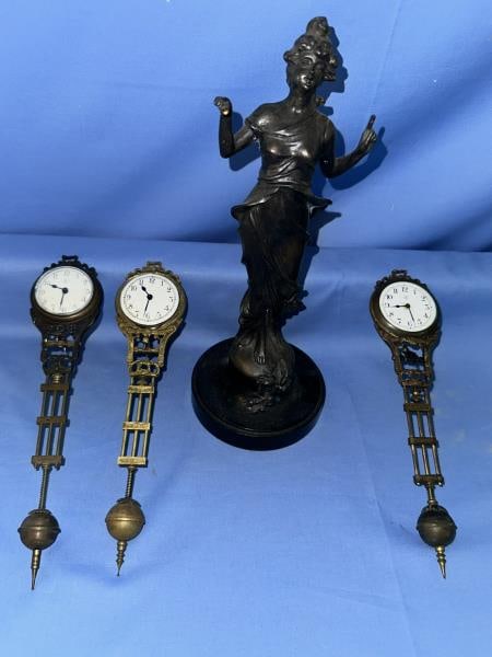 Swing Clock Statues - missing parts, 3 swinging cl (1 of 5)