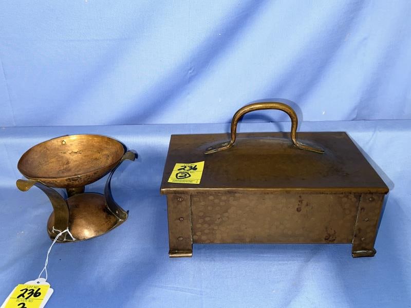 Hand Hammered Copper Items, covered box 6"Tx10"x6" (1 of 2)