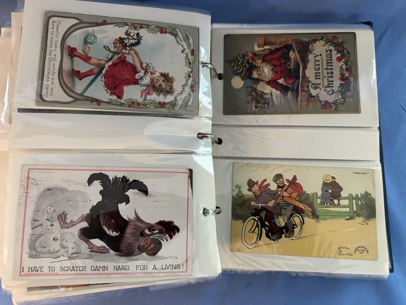 Post Card Album, political, local, city scenes, ne: Post Card Album, political, local, city scenes, new years, thanksgiving (approx. 375 cards)