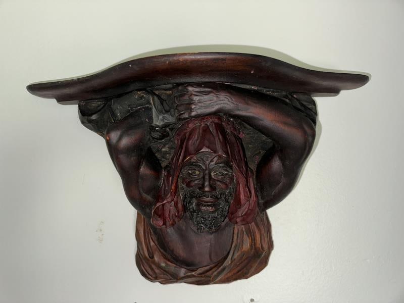 Figural Wood Carving, carved and painted, 14"Tx19" (1 of 5)