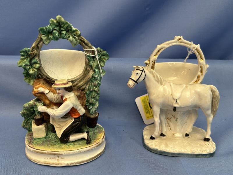 2 China Watch Holders. (1) Horse, 5" tall (1 of 8)