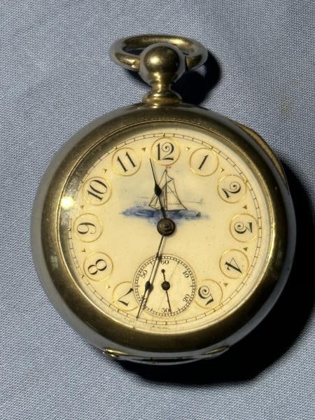 Pocket Watch - Ship with gold circle around number (1 of 5)