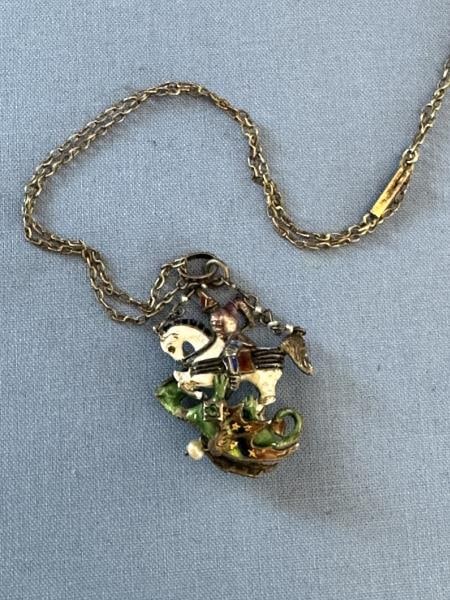 Fancy Pin, enameled horse and rider, 1" (1 of 3)