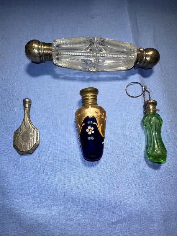 4 Perfume Bottles, cut glass (1 of 5)