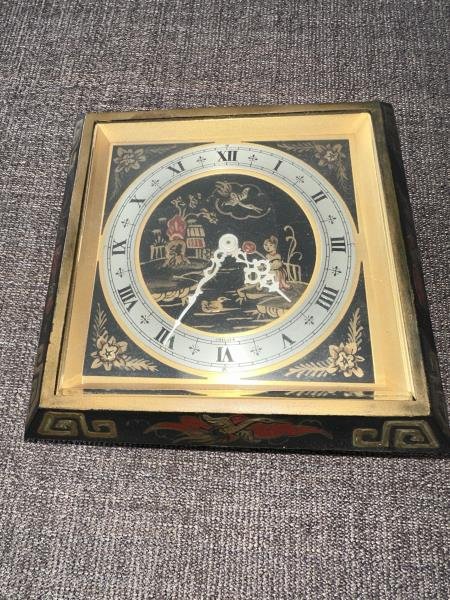 Clock, Chelsea, Tilden Thurber Chinese Desging 6.5" Square (1 of 4)