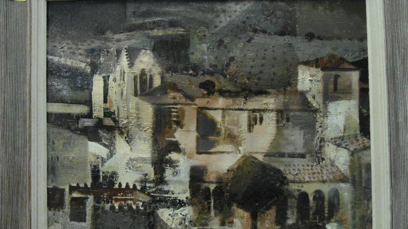 Jose Bevlas, Spanish Hillside w/ Horses, Oil on Can: Jose Bevlas, Spanish Hillside w/ Horses, Oil on Canvas - Signed Lower Right, 35" x 28"