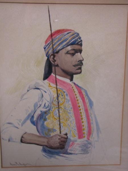 Sears Gallagher Watercolor, Arab Guard, Signed Lowe: Sears Gallagher Watercolor, Arab Guard, Signed Lower Left, Copyright C.A. Kimbell, 1899