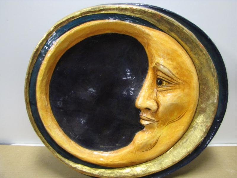 Man in the Moon, Paper Mache, By Sergio Bustamante: Man in the Moon, Paper Mache, By Sergio Bustamante, 31/100, 27" x 29" Wide