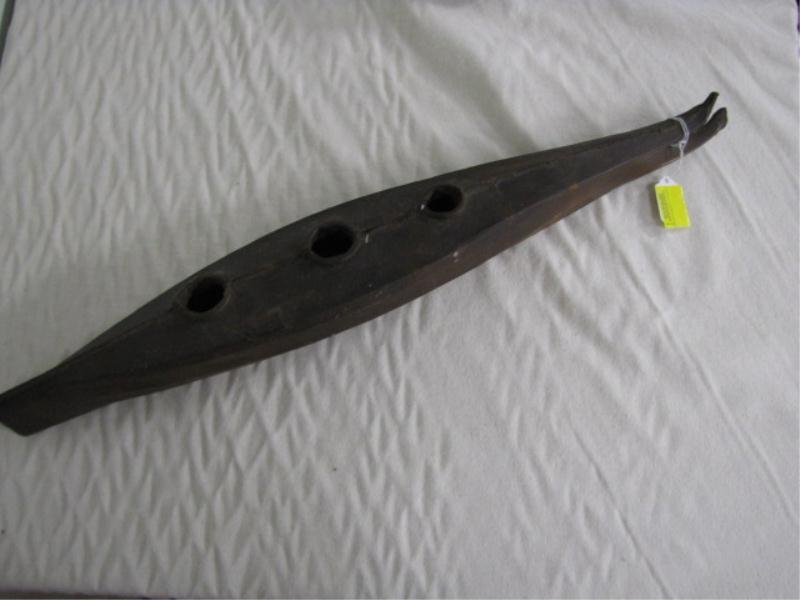 Inuit Seal Skin Canoe, (No Dolls), Small Rip in Co: Inuit Seal Skin Canoe, (No Dolls), Small Rip in CoveRing, Overall Good Condition, Approx. 26 1/2" Long x 3 1/4" Tall
