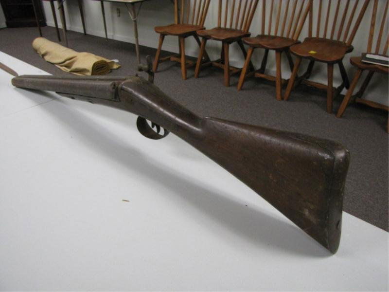 Shot Gun Precussion Cap, Walnut Stock - No Ram Rod: Shot Gun Precussion Cap, Walnut Stock - No Ram Rod, Cut Down / Wall Use Only, Barrel 24" Overall 40"