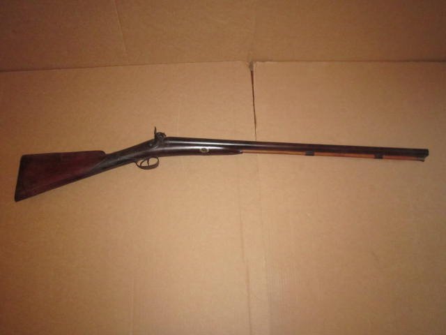 Double Barrel Percussion Musket, No Markings, Ram Rod: Double Barrel Percussion Musket, No Markings, Ram Rod 46"