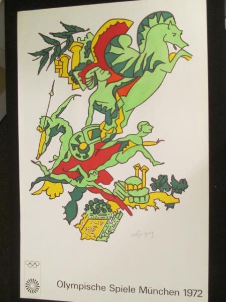 (5) Olympic Art Posters, By Charles Lapicque, France, 5: (5) Olympic Art Posters, By Charles Lapicque, France, 5 Color Lithograph, Printed By Mourlot, Paris, France, 40.2" x 25.2" France, 5 Color Lithograph, Printed By Mourlot, Paris, France, 40.2" x 25.2"