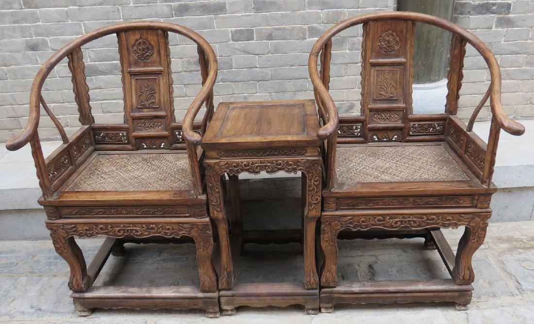 CHINESE QING DYNASTY HUANGHUALI WOOD QUAN CHAIR PAIR (1 of 4)