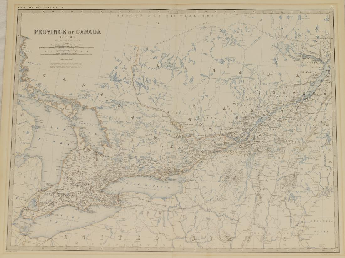 Map Provinces of Canada 1862 Johnston (1 of 7)