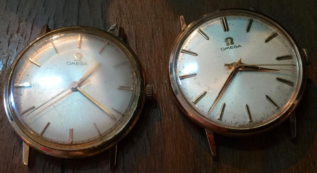Reloj 2 Omega solo peso oro 18k.: Lote de 2 relojes Omega oro 18k.para piezas non funcionan