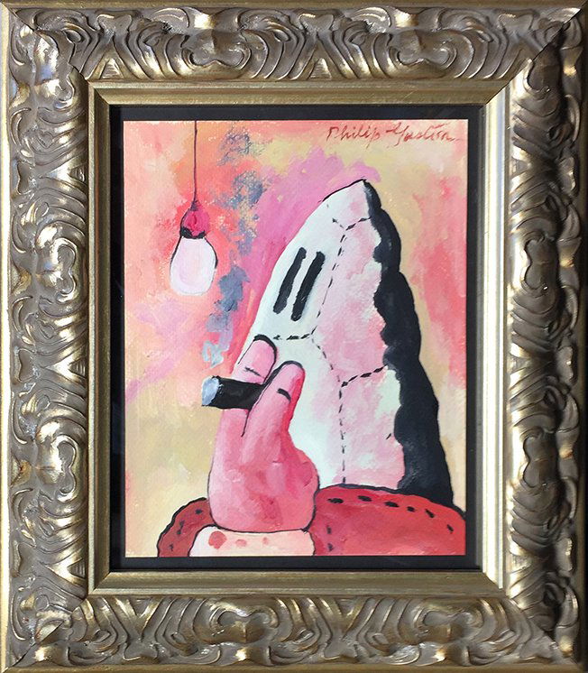 Attributed to Philip Guston (untitled): Philip Guston 1913-1980 was a Canadian-American painter and printmaker in the New York School, an art movement that included many abstract expressionists like Jackson Pollock and Willem de Kooning. In