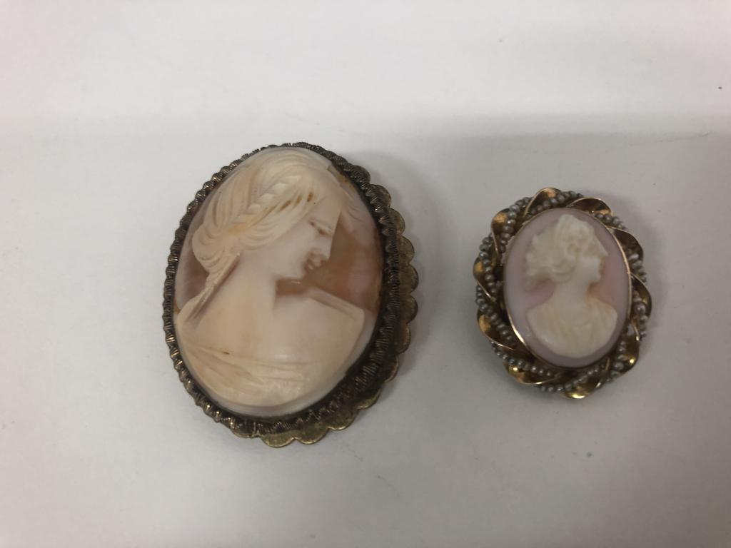 2 Vintage Cameo Broaches (1 of 3)