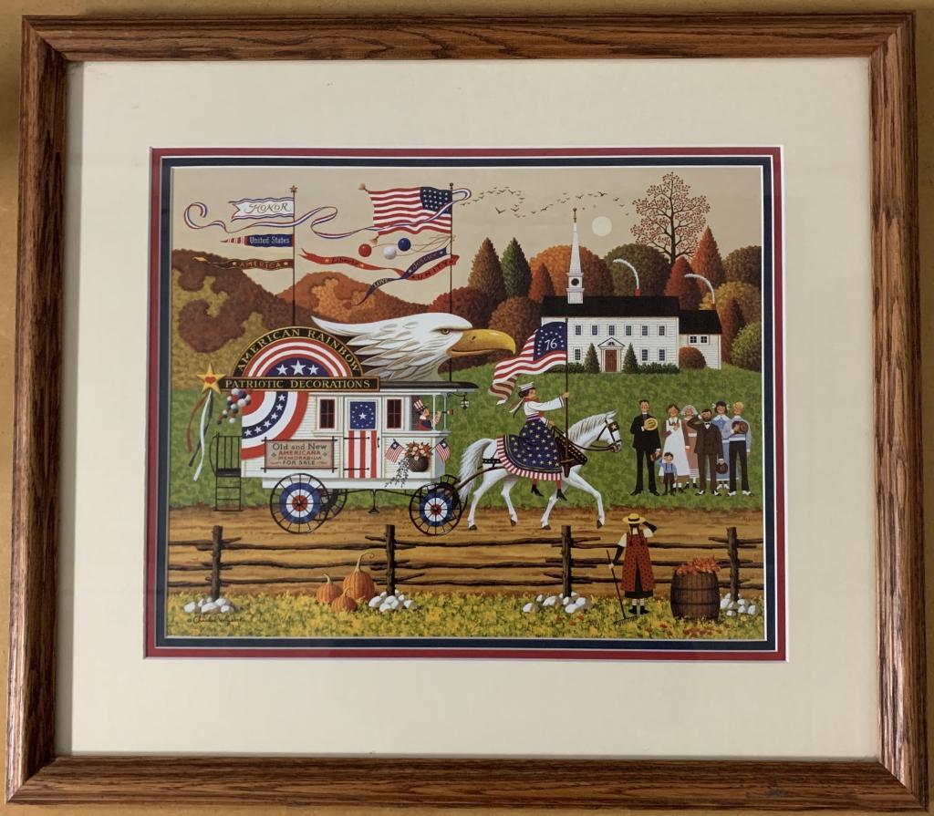 Charles Wysocki " So Proudly We Hail" Lithograph: Lithograph by Charles Wysocki entitled "So Proudly We Hail". Pencil signed and numbered 258/2000. Framed dimensions: 24 1/8" x 21 1/8"