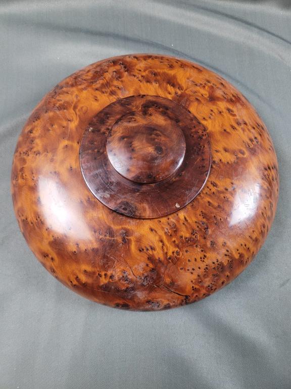 Morocco Thuya Burl Wood Round Trinket Box (1 of 5)