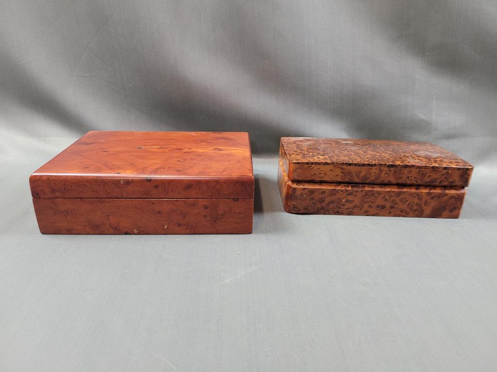 2 Thuya Hinged Wood Jewelry/Trinket Boxes (1 of 9)