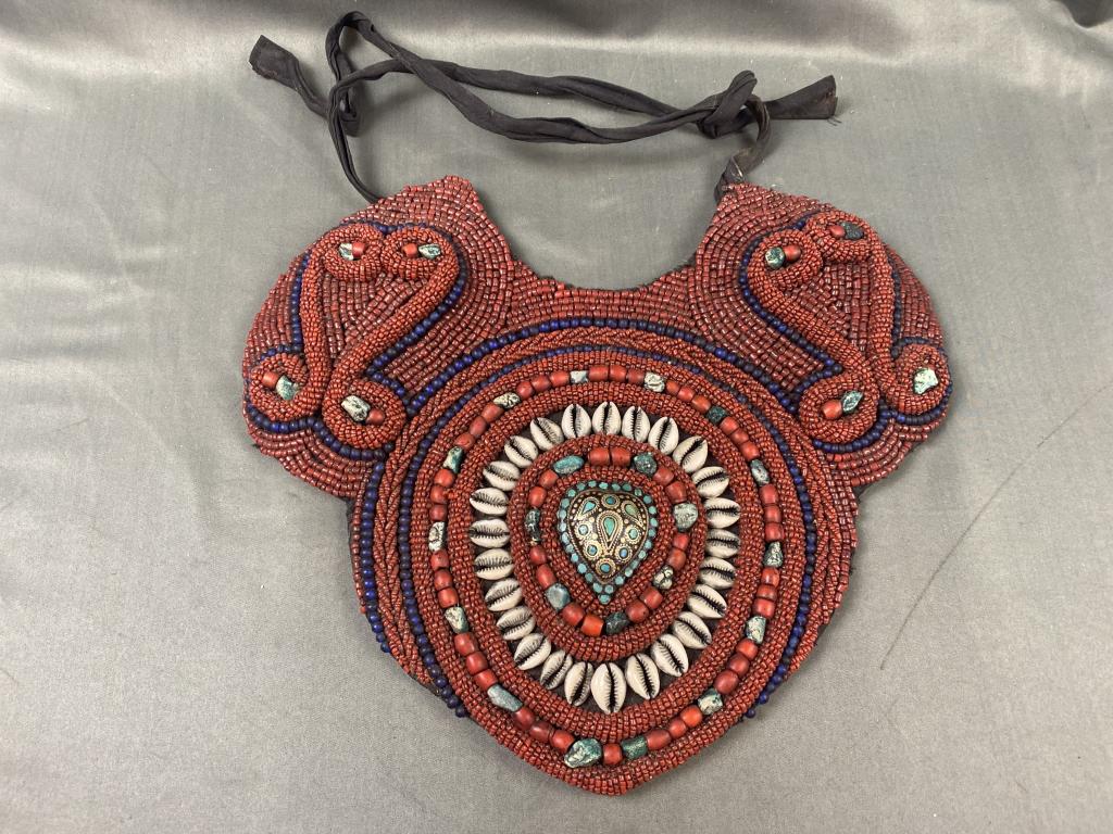 Tibetan Coral Beaded Breastplate (1 of 5)