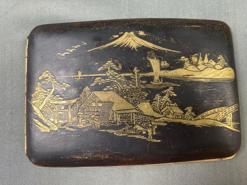 Japanese Engraved Damascene Cigarette Case (1 of 4)