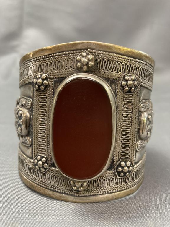 Central Asian Carnelian & Sterling Silver Bracelet (1 of 11)