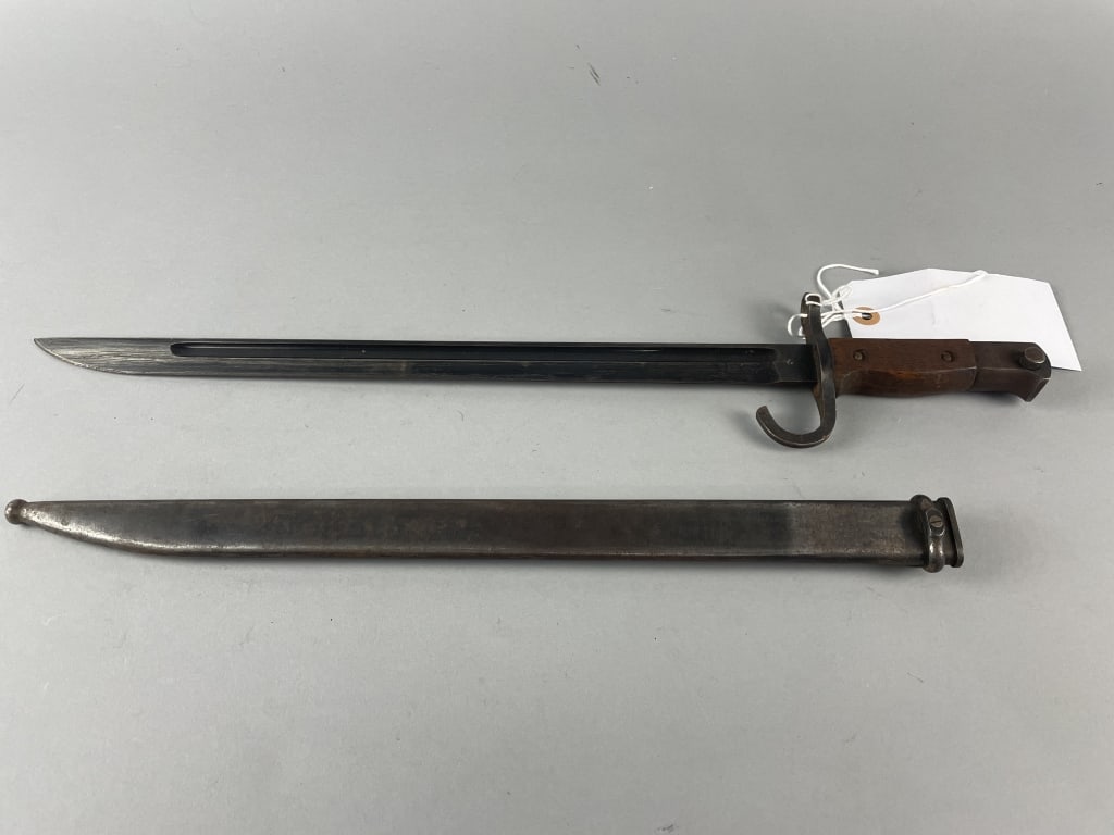 WWII Japanese 30 Bayonet: Blue 80% finish. Very good condition. Kokura/Matsushita MSPSerial number- 54526