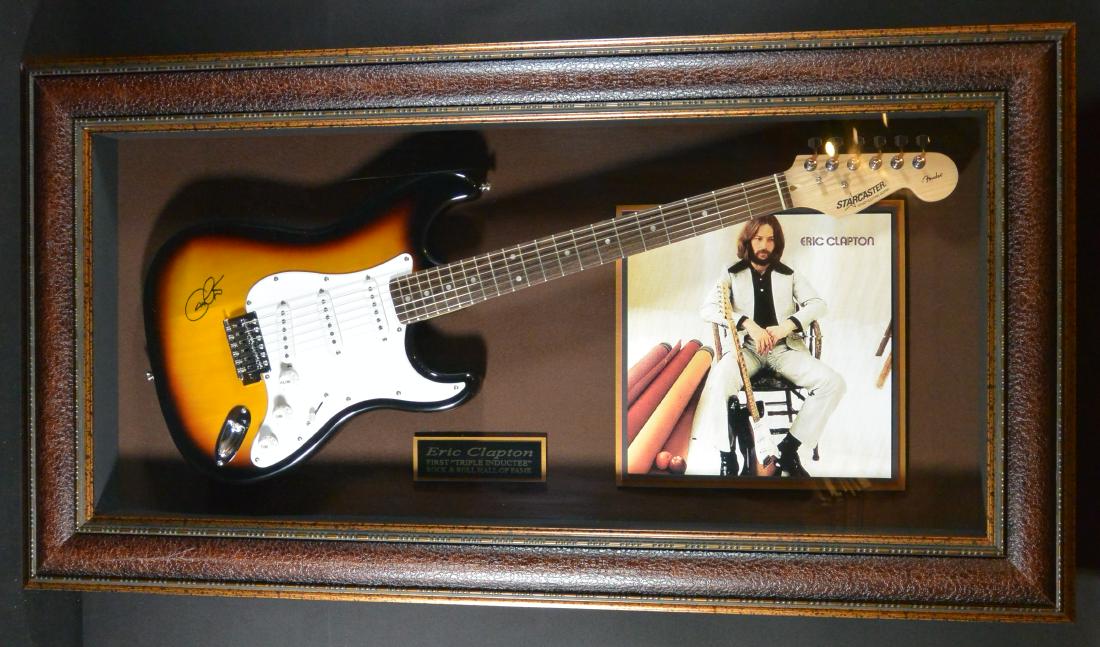 Framed Signed Eric Clapton Guitar w/ COA (1 of 5)