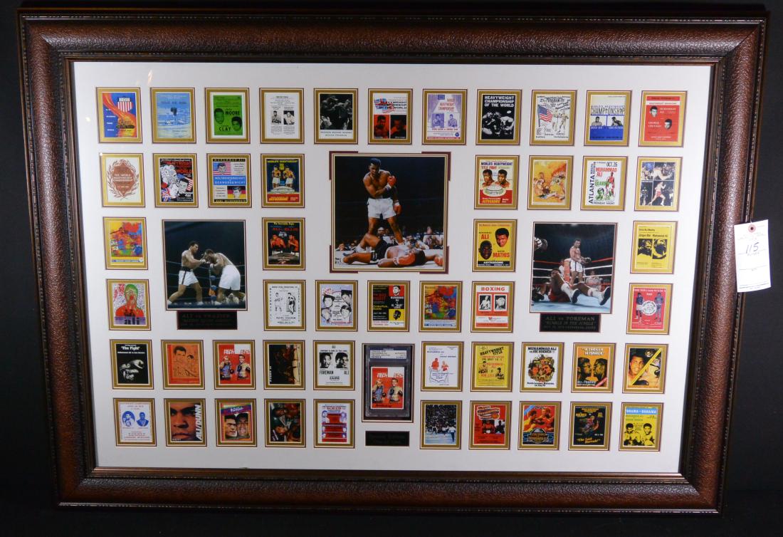 Framed Signed Muhammed Ali Fight Cards w/ COA (1 of 11)